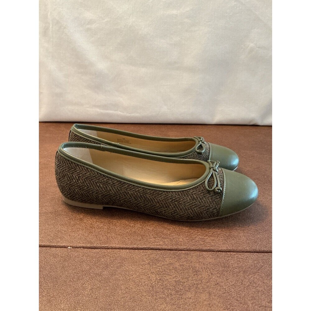 Talbots Womens Flat Shoes Size 7 M. Fabric and leather green Made in Brazil - Picture 3 of 10
